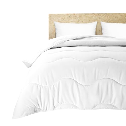 MEELUS Lightweight Comforter Cooling White, All Season Duvet Insert Breathable King Size Summer Bedding, Soft Microfiber Cool Down Alternative Quilt with Corner Tabs, 102x90 inch MEELUS