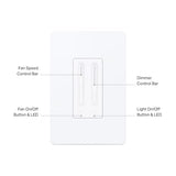 Kasa Smart Ceiling Fan Control & Dimmer Switch | Adjustable 4-Speed Fan & Brightness Control | Works w/Apple HomeKit, Alexa & Google Home | 2.4G Wi-Fi Only, Single Pole, Neutral Wire Required | KS240 Kasa Smart