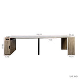 Ball & Cast 23.62-118.11" Extendable Dining Room Table for 6-12, Rectangle Extension Kitchen Dining Table with Storage and USB Ports,Folding Dinner Table for Kitchen Living Meeting Room,Grey Ball & Cast
