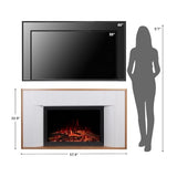 Modern Ember Arrie Smart Electric Fireplace Mantel Package | 33” Firebox Heater | Fluted Details w/Curved Leg Design | Multi-Flame Colors & Speed | Alexa/WiFi Enabled - Remote Included Modern Ember
