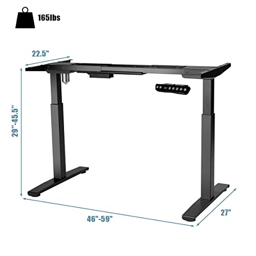 Tangkula Electric Standing Desk Frame, Height & Width Adjustable Motorized Sit Stand Desk Base, Ergonomic Single Motor Stand Up Workstation w/Memory Controller, Standing Desk Legs Tangkula