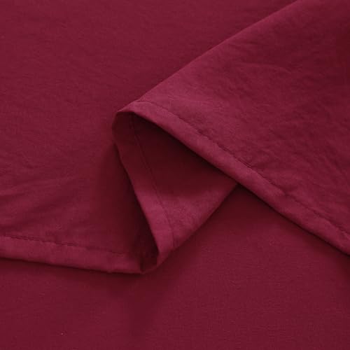NTBAY Twin Comforter Set with Sheets, 5 Pieces Soft and Breathable Twin Bedding Set, Twin Bed in a Bag, Down Alternative Comforter Set Solid Color All Season, Kids Bedding Set, Wine Red NTBAY