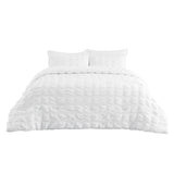 Bedsure Plaid Seersucker Comforter Sets Full Size Bed 7 Piece, Soft Lightweight White Bedding All Season Full Bed in a Bag Set with Comforters, Sheets, Pillowcases & Shams Bedsure