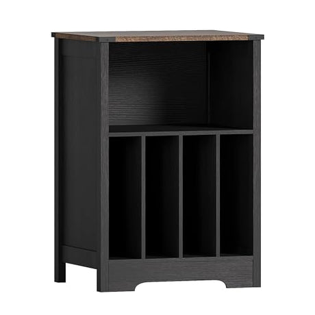 ChooChoo Record Player Stand, Vinyl Record Storage Cabinet, Turntable Stand Holds up to 160 Albums, Record Player Table Display Shelf for Living Room, Bedroom, Office, Vintage Black ChooChoo