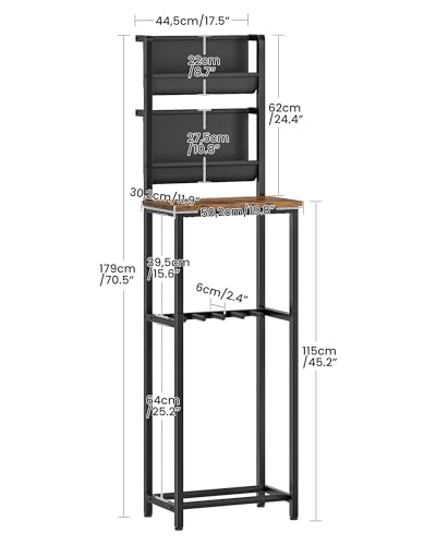 CHOEZON 70.5"H Multi Guitar Stand, Guitar Rack Record Player Stand Sturdy and Space-Saving, Guitar Display Holds 6 Instruments, Retro Industrial Style, for Home, Studio, Rustic Brown and Black TCJ18BF CHOEZON