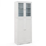 Giantex 63.5" Pantry Organizers and Storage, Freestanding Tall Storage Cabinet for Kitchen Bathroom Living Room Office, Wooden Utility Cupboard with Giantex