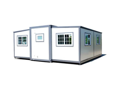 Generic Expandable Prefab House 19ft x 20ft with Cabinet, 2 bedrooms, 1 Kitchen, 1 Bathroom, Exquisitely Designed Modern Villa Prefab House for Live,Work, Garden House, Storage Sheds