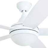 Prominence Home Ashby Modern 52 Inch Ceiling Fan with Light, LED Fan with Remote Control, Tri-Mount Indoor Fan with 5 Blades, White and Gray Oak Blade Finish Options, Farmhouse White (80094-01) Prominence Home