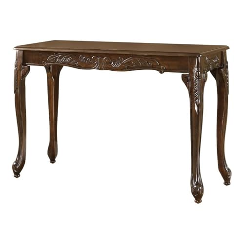 Homes: Inside + Out Charleston Traditional Wood 48 in. Console Table with Cabriole Legs for Living Room, Bedroom, Hallway, Cherry Brown HOMES: INSIDE + OUT