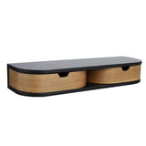 GUJIKE Floating Nightstand, Wall Mounted Bedside Shelf, Handmade Bedroom Furniture,21 Inch Bedside Table, Nightstand with Drawer (Black, Double Drawers) GUJIKE