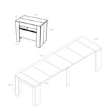 DMAITH 20"-118" Extendable Dining Table for 2-12 People, Modern Modular Extension Table, Space-Saving Extra Long Folding Dining Table, Multifunctional Conference Meeting Table, Walnut DMAITH