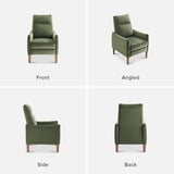 mopio Arthur Recliner Chair with 3 Positions, Accent Armchair, Mid Century Modern Reading Chair, High Back Padded Support Comfy Sleeper Armchair (Olive Green Velvet)