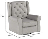 Delta Children Emerson Upholstered Glider Swivel Rocker Chair, Dove Grey with Soft Grey Welt Delta Children