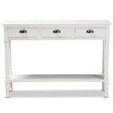 Baxton Studio Garvey French Provincial White Finished Wood 3-Drawer Entryway Console Table Baxton Studio