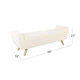 HomePop Modern Storage Bench with Wood Legs Home Décor|Bench with Storage for Living Room & Bedroom - Sherpa Cream HomePop