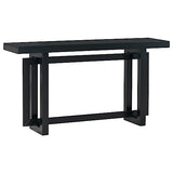 Knocbel Contemporary Console Table with Industrial-Inspired Concrete Wood Top, Minimalist Rectangular Entryway Table for Hallway Living Room Foyer Corridor, 59.1" W x 15.7" D x 31.7" H Black Knocbel