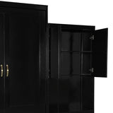 Quarte Queen Size Murphy Bed with Cabinet, Desk & Vanity - Space-Saving Wall Bed Furniture for Small Rooms,Multi-Functional Fold-Down Bed with Storage (Espresso#V) Quarte