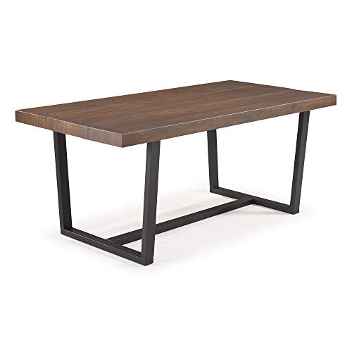 Walker Edison Andre Modern Solid Wood Dining Table, 72 Inch, Mahogany Walker Edison