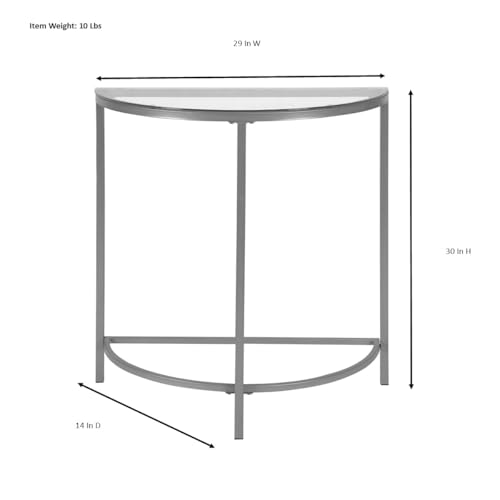 Carolina Chair & Table 30" Winoda Half Round Console Table – Modern Clear Tempered Glass Top with Gold Powder Coated Metal Frame – Contemporary Semicircular Accent Furniture for Hallway, Living Room Carolina Chair & Table