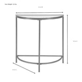 Carolina Chair & Table 30" Winoda Half Round Console Table – Modern Clear Tempered Glass Top with Gold Powder Coated Metal Frame – Contemporary Semicircular Accent Furniture for Hallway, Living Room Carolina Chair & Table