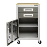 Seville Classics UltraHD Heavy Duty Rolling Cabinet Workbench Table w/Solid Wood Top Workstation for Garage, Warehouse, Office, Workshop, 34.7" H, Seville Classics