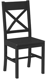 Walker Edison Modern Farmhouse Wood X-Back Armless Dining Chairs Kitchen, Set of 2, Black Walker Edison
