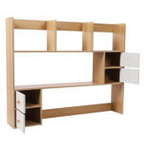 Wood Desk Hutch Organizer, Desktop Hutch with 8 Shelves & 4 Drawers, Vanity Desk with Hutch Top Only, Extendable Small Desk Shelf for Top of Desk, Desktop Bookcase Bookshelf for Home Office Generic