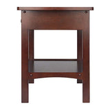 Winsome 22 x 18 x 18-Inch Wood Curved End Table/Night Stand With One Drawer, Brown (94918) Winsome
