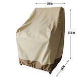Vanteriam Outdoor High Back Chair Cover, Heavy Duty Waterproof Patio Swivel Chair Covers - Fade Resistant Patio Standard Dining Chair Cover 2 Pack - 26W x 28D x 37.5H inch Beige & Brown Vanteriam