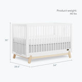 Dream On Me Hygge 5-in-1 Convertible Full-Size Baby Crib in Vintage White Oak, GreenGuard Gold & BSA, Converts to Toddler, Day & Full-Size Bed, Adjustable Mattress Heights, Modern Nursery