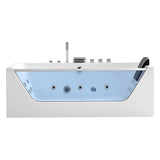 Empava 67 in. Acrylic Alcove Whirlpool Bathtub - Hydromassage Rectangular Jetted Soaking Tub with Center Drain - Waterfall Faucet Empava