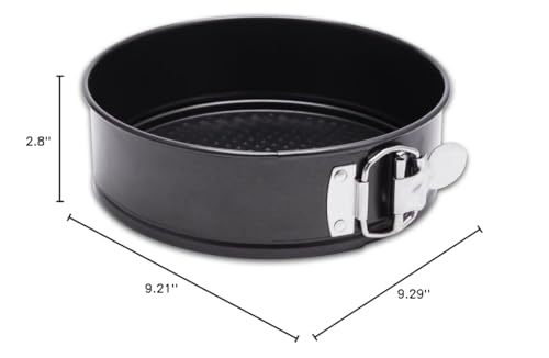 HIWARE 9 Inch Non-stick Cheesecake Pan Springform Pan with Removable Bottom/Leakproof Cake Pan - Black HIWARE