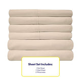 Twin Size Bed Sheets - 4 Piece 1500 Supreme Collection Fine Brushed Microfiber Deep Pocket Twin Sheet Set Bedding - 1 EXTRA PILLOW CASES, GREAT VALUE, Twin, Beige Sweet Home Collection