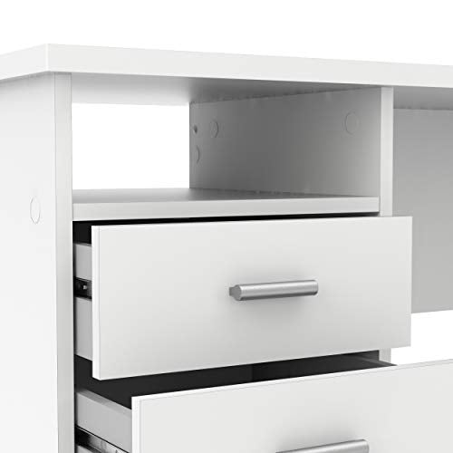 Tvilum Desk with 4 Drawers, White Tvilum