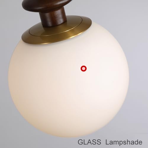 RXPVUXE Vintage Wood Wall Sconce Globe Glass Wall Lamp with Pull Chain Switch, Farmhouse Bedside Aisle Deco Lighting Fixture Retro Modern Wooden Wall Light for Living Room Hallway Stairs, E27 RXPVUXE