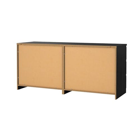 Tvilum 6 Drawer Double Dresser, Black Woodgrain Tvilum