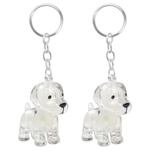 ELANE Dog Hair Keepsake，2 Pack Pet Hair Memorial Keepsake Pet Hair Keychain Keepsake (Clear Dogs)