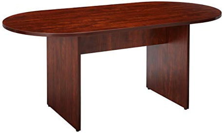 Lorell 72" Oval Conference Table, Top and Base, Cherry Lorell
