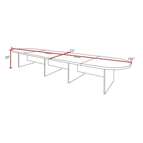 Regency with with 2 Power Data Grommets Legacy Modular Racetrack Conference Table, 192-inch, Cherry Regency