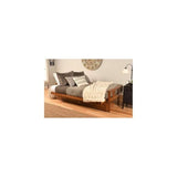HomeStock Modern Muse Wood Futon Frame Set with Storage Drawers, Classic Style with Mission Style Arms with Solid Pattern with Foldable Feature for Lounge Room with Tight Back Canadian/Barbados HomeStock