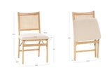 Powell Kasi Beige Rattan Cane Folding Foldable Dining Side Chair, Natural Powell