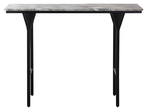 SAFAVIEH Home Collection - Frederick Console Table, Brown & Grey Marble Top with Black Metal Legs (CNS3707A) SAFAVIEH