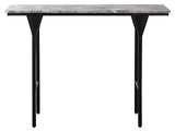 SAFAVIEH Home Collection - Frederick Console Table, Brown & Grey Marble Top with Black Metal Legs (CNS3707A) SAFAVIEH