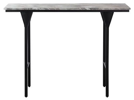 SAFAVIEH Home Collection - Frederick Console Table, Brown & Grey Marble Top with Black Metal Legs (CNS3707A) SAFAVIEH