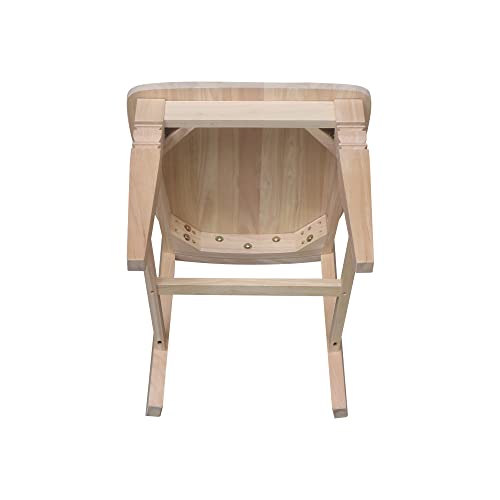 International Concepts Java Chair with Solid Wood Seat, Unfinished IC International Concepts