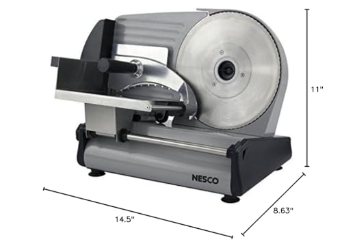 NESCO Stainless Steel Food Slicer Adjustable Thickness, 8.7",Silver Nesco