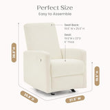 Delta Children Dove Recliner Chair – Manual Recliner with 2 Positions and Glide Motion - Greenguard Gold Certified, Pearl Boucle