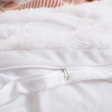 HAIHUA Faux Fur White Comforter Cover Twin Set, Fuzzy White Twin Bedding Set 2 Pieces (1 Fluffy Duvet Cover + 1 Plush Plush Pillow Cases) Furry Bed Set, Fluffy Bed Set, Zipper Closure HAIHUA