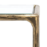 SAFAVIEH Couture Home Collection Jessa Brass Metal/Tempered Glass Top Entryway Living Room Rectangle Console Table (Fully Assembled) SAFAVIEH