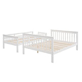 Ball & Cast Twin Over Full Bunk Bed with Storage Ladder and Full-Length Guardrails,Wooden Bunkbed w/Slat Support & into Two Individual Beds,Bedframe Furniture for Student Dorms,Guest Rooms,White Ball & Cast